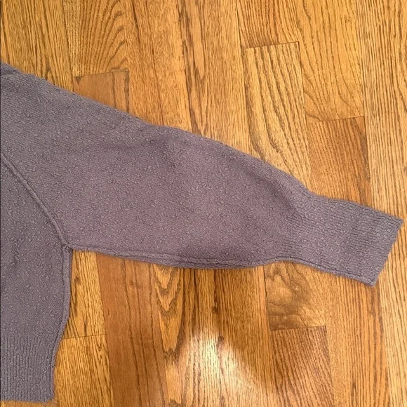 FREE PEOPLE Found My Friend Large Purple Slouchy Oversized Bouclé Hood Cardigan - Picture 13 of 13